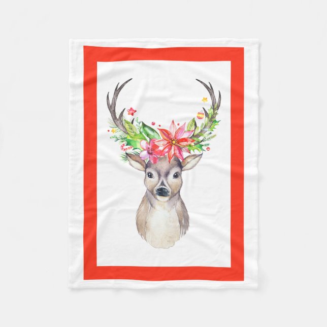 Manta Polar Navidades de renos Fleece Blanket (Anverso)