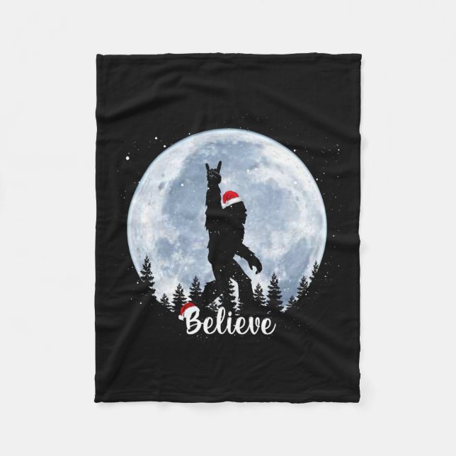 Manta Polar Navidades de Santa Bigfoot rock roll sasquatch bel (Anverso)