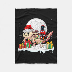Manta Polar Navidades de Santa Dobermann Riding Axolotl