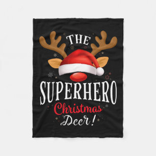 Manta Polar Navidades de superhéroes familia Deer Pjs Xmas