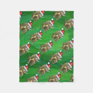 Manta Polar Navidades de Triceratops Green