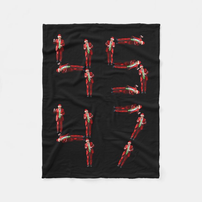 Manta Polar Navidades de Trump Dance Santa Claus 45 y 47 navid (Anverso)