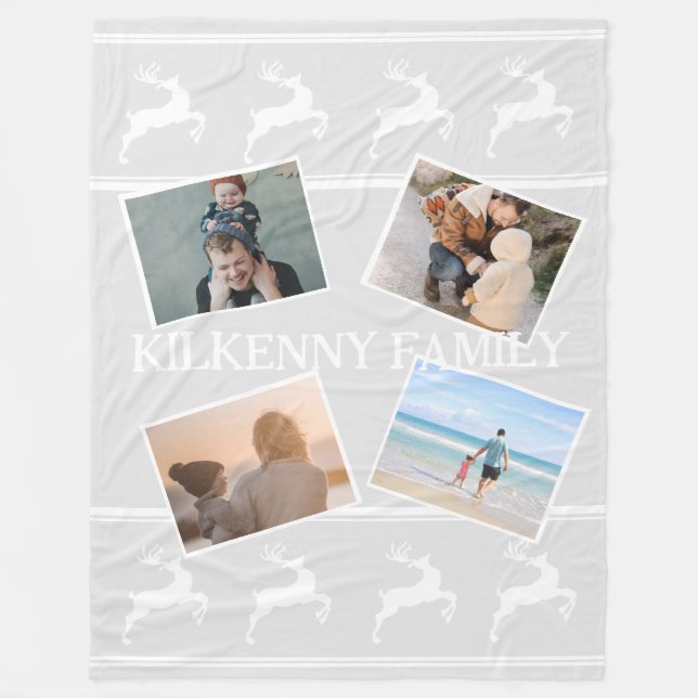 Manta Polar Navidades de vacaciones personalizado de la foto r (Anverso)