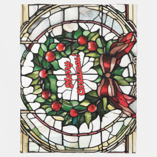 Manta Polar Navidades de vidrio templado Wreath Blanket