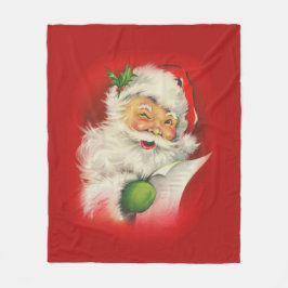 Manta Polar Navidades de Vintage Santa Claus