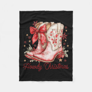 Manta Polar Navidades de Western Howdy Cowgirl Boot Coquette B