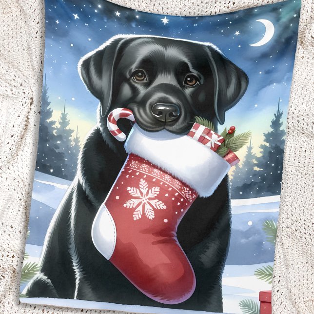 Manta Polar Navidades del amante del perro recuperador del lab (Subido por el creador)