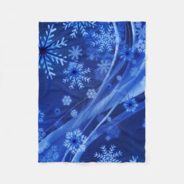 Manta Polar Navidades del Blue Winter Snowflakes