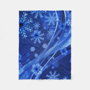 Manta Polar Navidades del Blue Winter Snowflakes