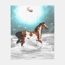 Manta Polar Navidades del caballo árabe de Pinto