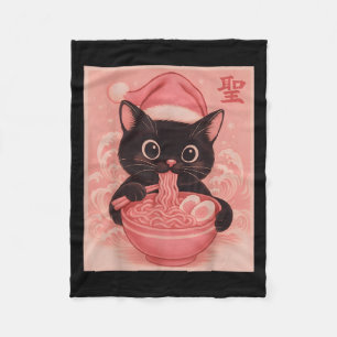 Manta Polar Navidades del gato Rosa Santa Kawaii Anime navidad
