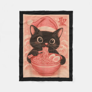 Manta Polar Navidades del gato Rosa Santa Kawaii Anime navidad