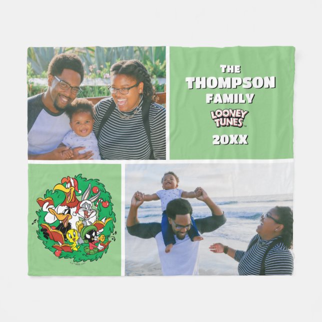 Manta Polar NAVIDADES del grupo LOONEY TUNES™ Foto de la famil (Frente (Horizontal))