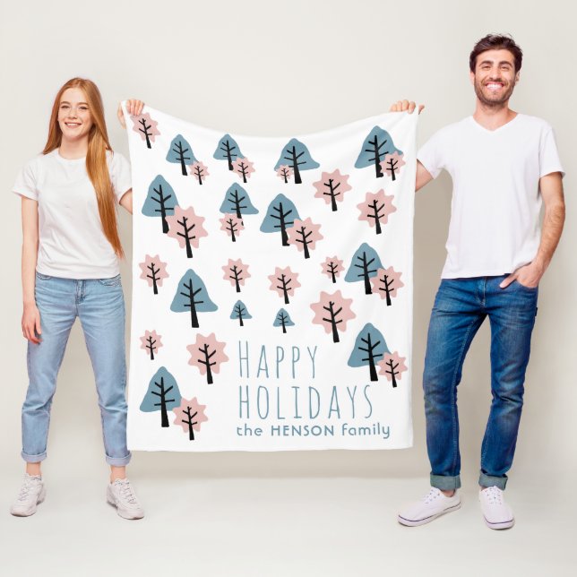 Manta Polar Navidades del Pastel Rosa Blue Cookie Bell Star Tr (In situ)