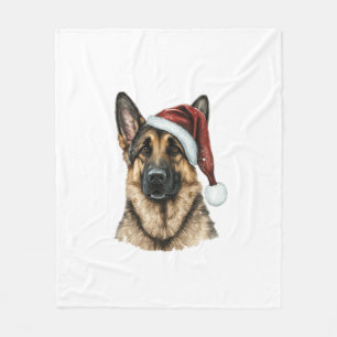 Manta Polar Navidades del Pastor Alemán Santa Claus Dog