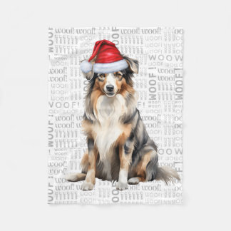 Manta Polar Navidades del Pastor Santa Dog de Australia