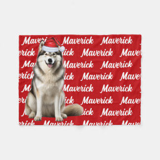 Manta Polar Navidades del patrón de nombres de perros malamuta