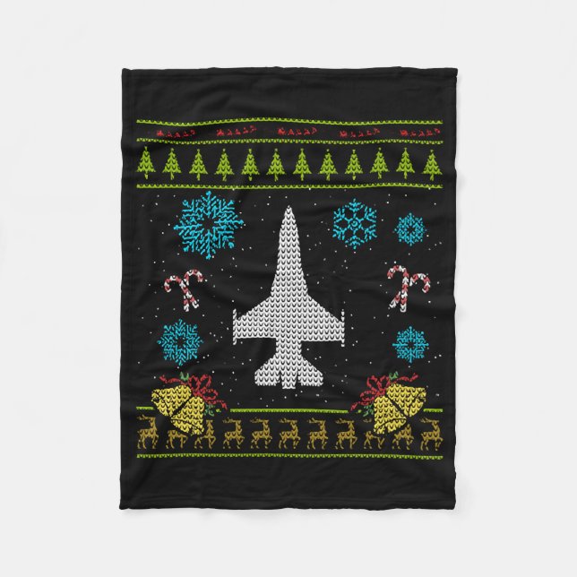 Manta Polar Navidades del piloto de aviones Jet Shirt Sweater (Anverso)