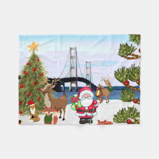 Manta Polar Navidades del puente Mackinac Fleece Blanket