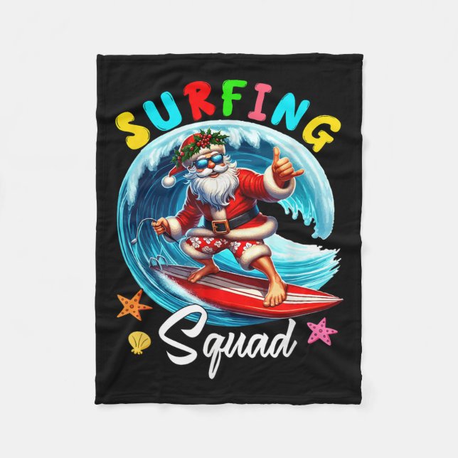 Manta Polar Navidades Del Surfing Squad En Julio Diversión De  (Anverso)