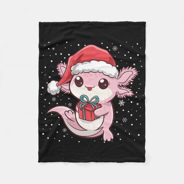 Manta Polar Navidades divertidos Axolotl Xmas Axolotl Para Hom (Anverso)