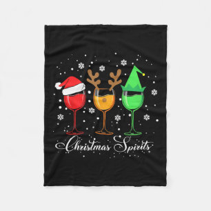 Manta Polar Navidades Divertidos Espíritus Gles Of Wine Xmas H