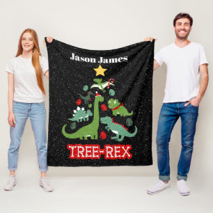 Manta Polar navidades divertidos niños dinosaurios Holiday