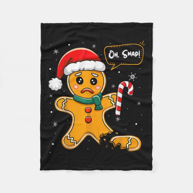 Manta Polar Navidades divertidos Oh Snap Gingerbread Man Cooki (Anverso)
