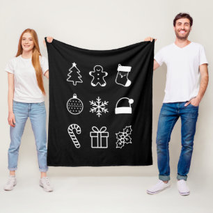 Manta Polar Navidades Doodle Gingerbread Tree Candy Xmas