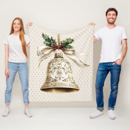 Manta Polar Navidades dorados doblan brillantes estrellas verd