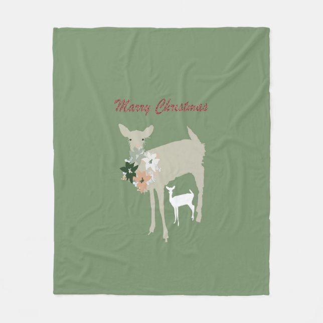 Manta Polar Navidades en blanco - Regalo de Navidades (Anverso)