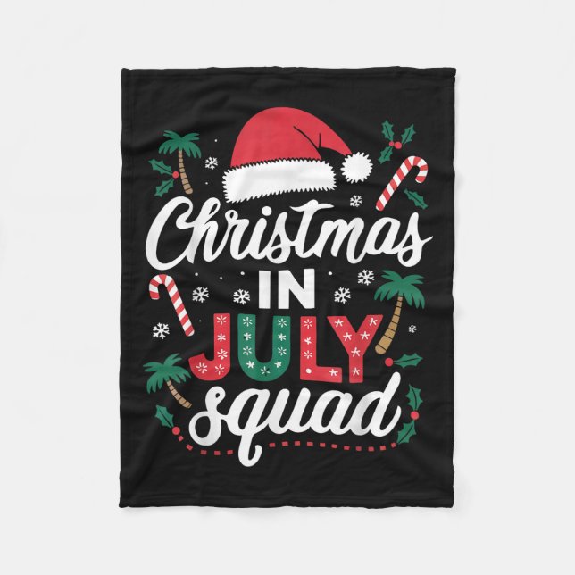 Manta Polar Navidades En Julio Summer Beach Hawaii Santa Claus (Anverso)