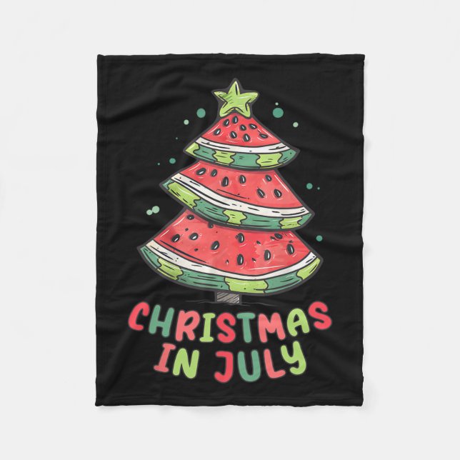 Manta Polar Navidades En Julio Watermelon Xmas Árboles Hombres (Anverso)