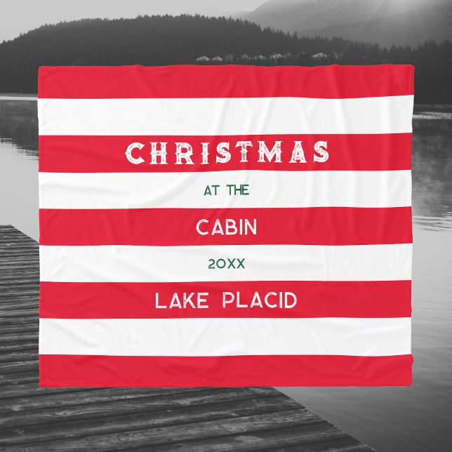 Manta Polar Navidades En La Cabina Red Nautical Stripe Lake (Subido por el creador)