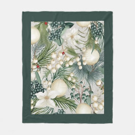 Manta Polar Navidades encantadores Marfil & Blue Elegant