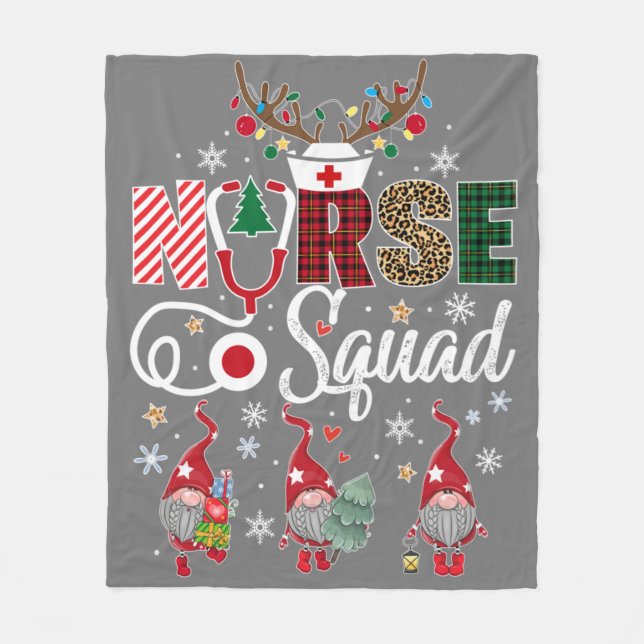 Manta Polar Navidades Enfermeras Cuadradas de Navidad Enfermer (Anverso)