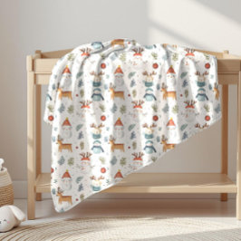 Manta Polar Navidades escandinavos - Snowman nórdico de invier