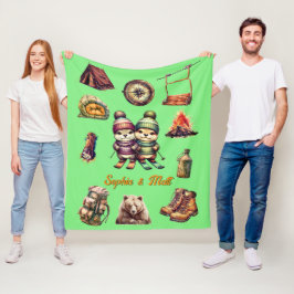 Manta Polar Navidades Esquiar Nieve Pareja de Otter Mint al Ai