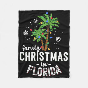 Manta Polar Navidades Familiares En Florida Palm Trees Xmas Be