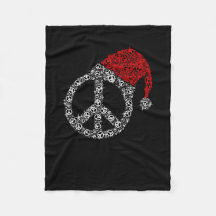 Manta Polar Navidades felices Símbolo de Hippies Gorra Santa