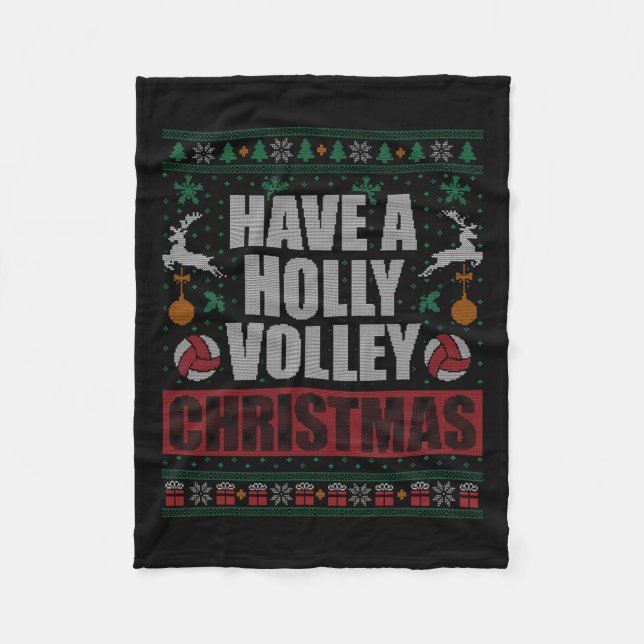 Manta Polar Navidades feos del voleibol Holly Volley navidad h (Anverso)