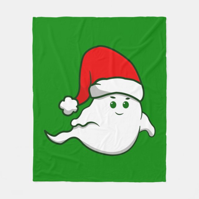Manta Polar navidades feos fantasma espeluznante verde (Anverso)