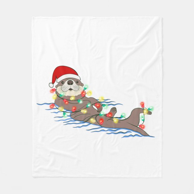 Manta Polar navidades feos santa claus otter (Anverso)