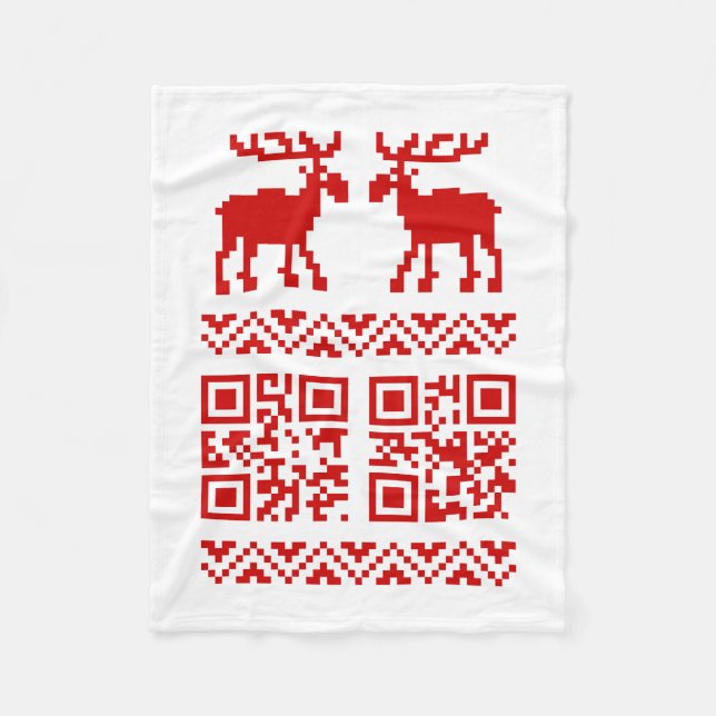 Manta Polar ¡Navidades feos sudan el código QR Feliz Año Nuevo (Anverso)