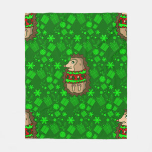 Manta Polar navidades feos suéter hedgehogs