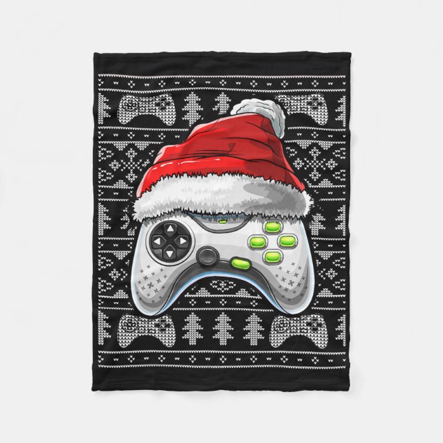 Manta Polar Navidades feos Video Game Controller Navidad Gam (Anverso)