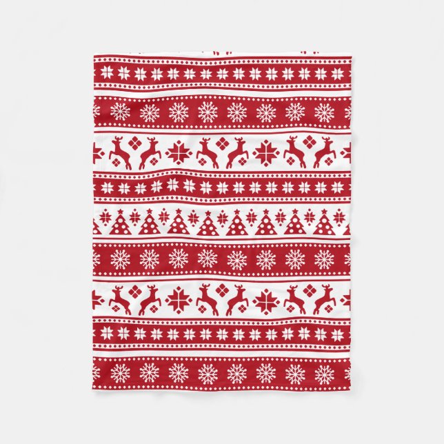 Manta Polar Navidades Festividad Patrón Nórdico Acogedor (Anverso)