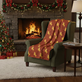 Manta Polar Navidades festivos del patrón de pan de jengibre