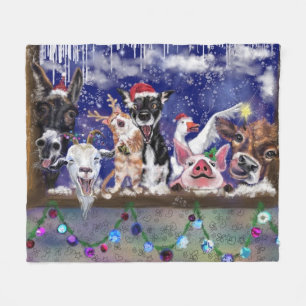 Manta Polar Navidades Fiesta Animal Funny Fleece Blanket