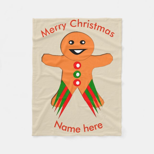 Manta Polar Navidades Fiesta Gingerbread Man Fleece Blanket (Anverso)